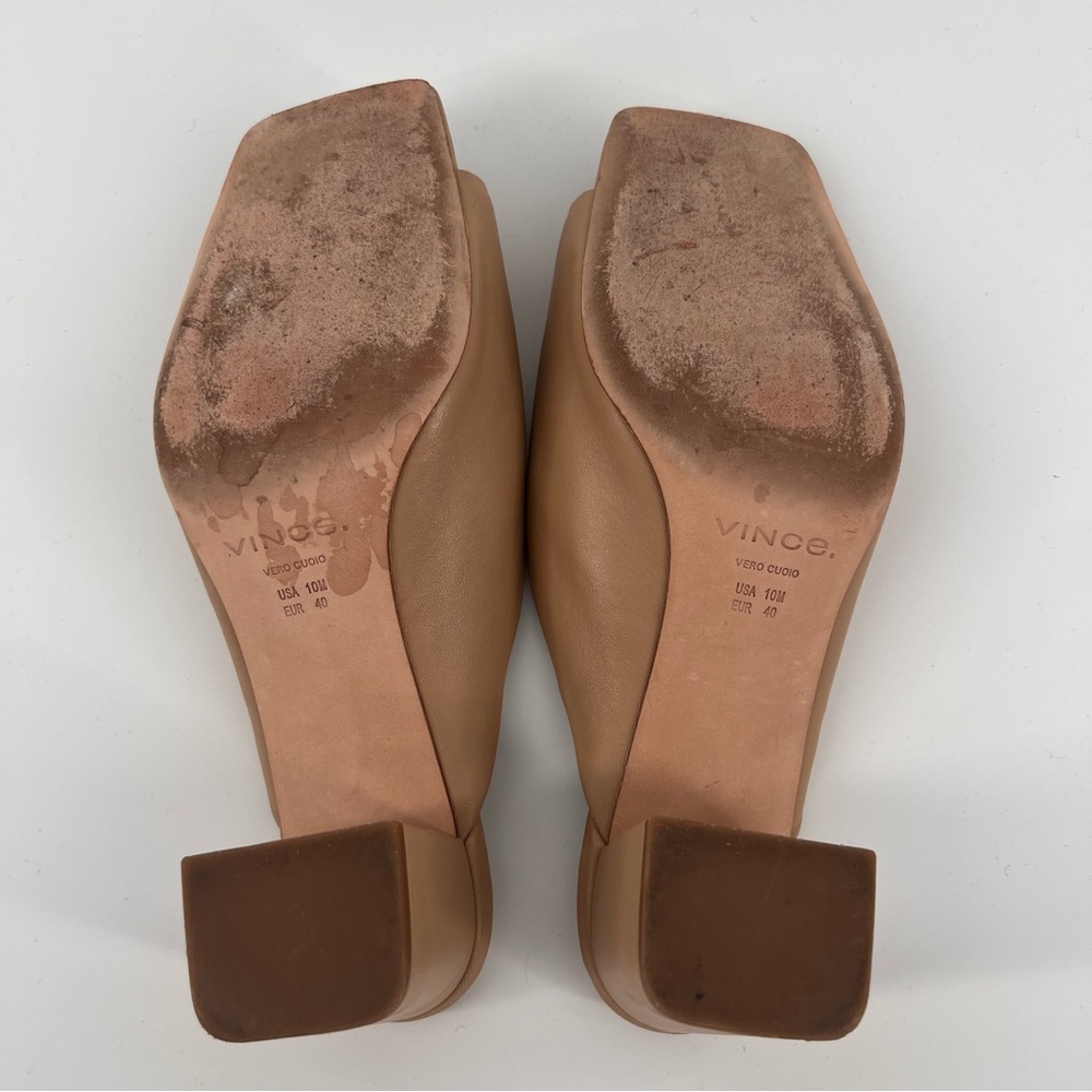 Vince Cachet Leather Slide Sandals - Nude Size 10 - GUC - Minimalist Luxury - Picture 7 of 8